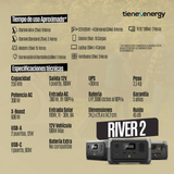 Estación de Energía Portátil EcoFlow RIVER 2 300W Potencia - 256Wh Capacidad