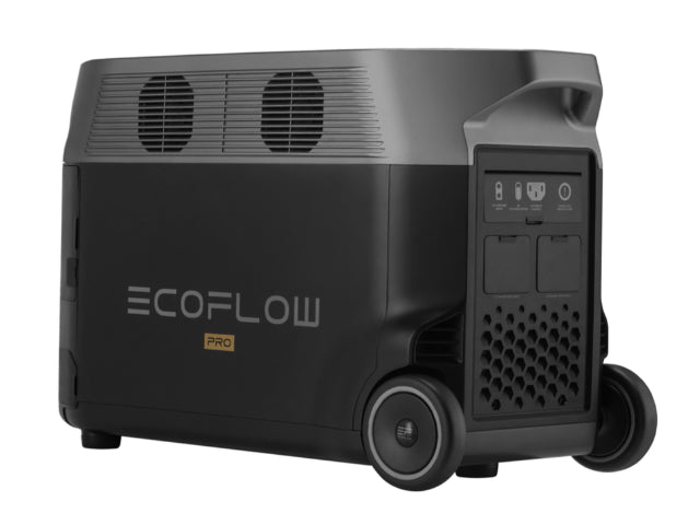 Generador Solar Portátil Ecoflow Delta Pro 3600 Wh vista lateral derecho y parte trasera