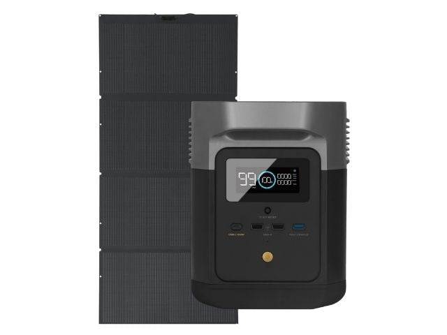 Generador Solar Portátil Ecoflow Delta Max 2016 Wh + Panel Solar 400w vista frontal