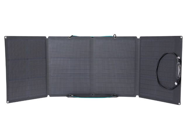  Panel Solar Ecoflow 110w vista frontal y detalle plegable